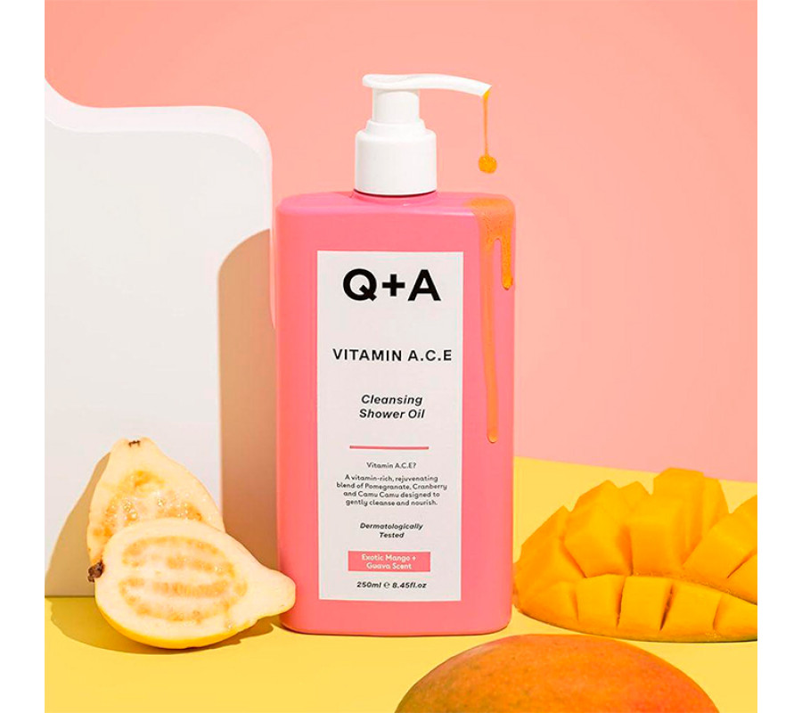 Витаминизированное масло для душа Q+A Vitamin A.C.E Cleansing Shower Oil, 250 ml
