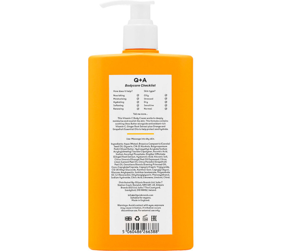 Крем для тіла з вітаміном С Q+A Vitamin C Body Cream , 250 мл