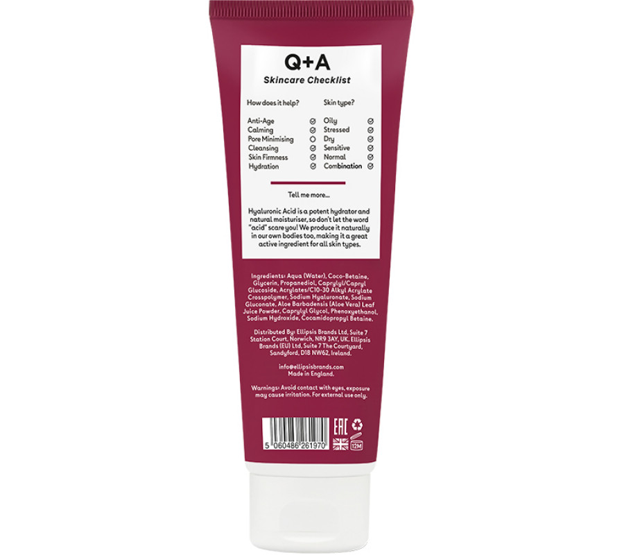 Гель для вмивання з гіалуроновою кислотою Q+A Hyaluronic Acid Cleansing Gel , 125 мл