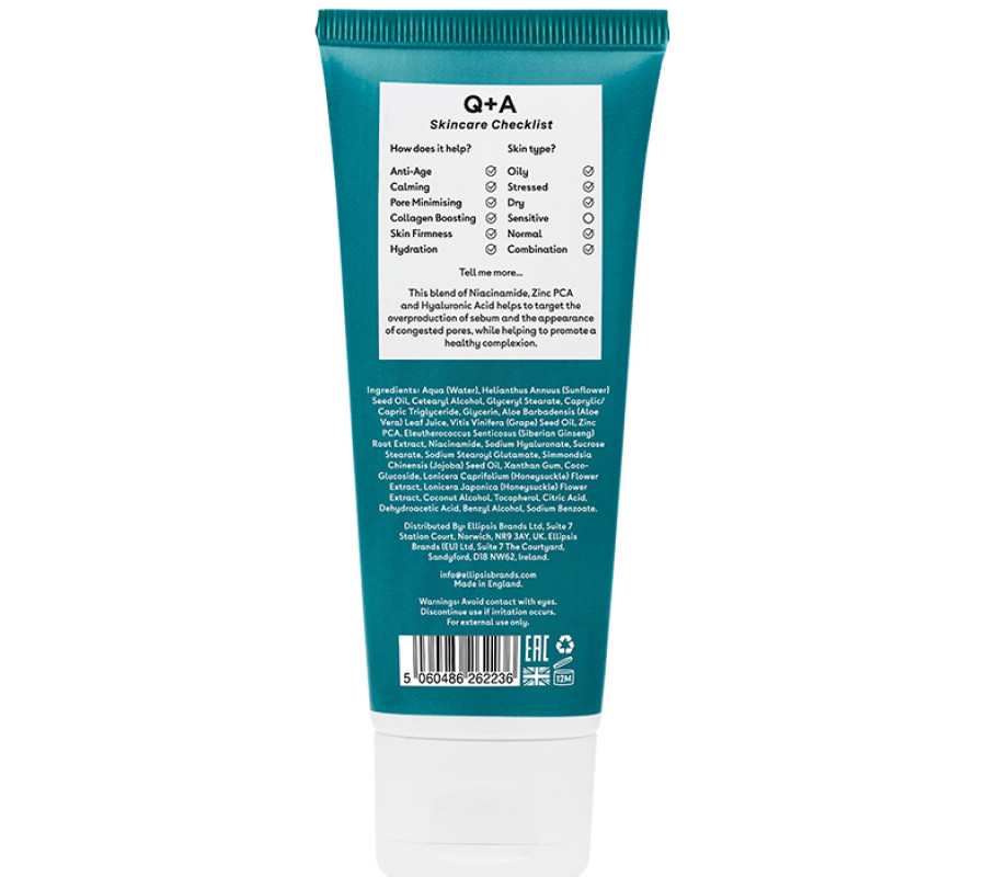 Зволожуючий крем для обличчя Q+A Zinc PCA Daily Moisturiser , 75 мл