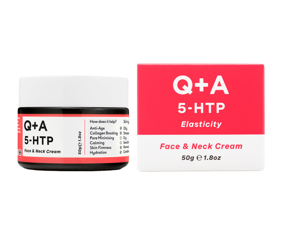 Крем для обличчя та шиї Q+A 5-HTP Face & Neck Cream, 50 г