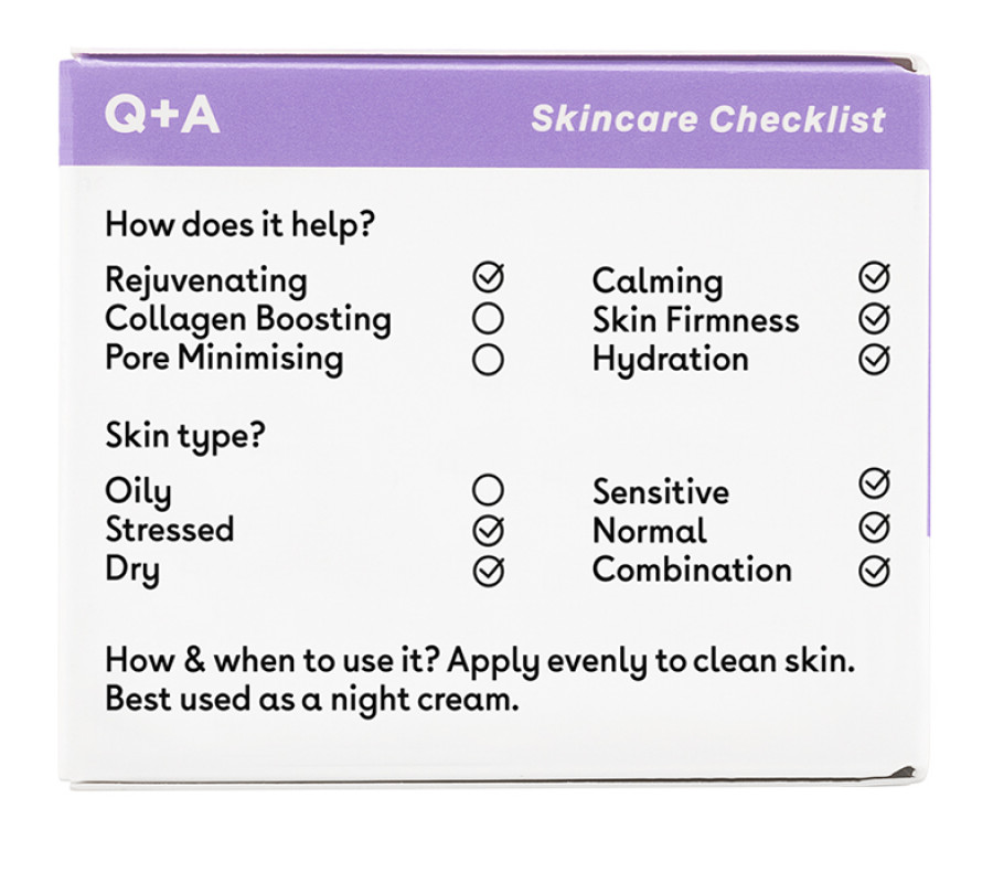 Нічний крем для обличчя Q+A Chamomile Calming Night Cream, 50 г