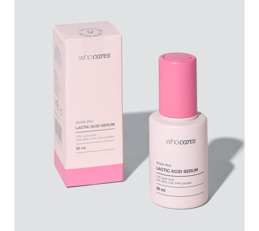 Незмивна сироватка-пілінг з молочною кислотою Gentle Peel Lactic Acid Serum Who Cares, 30 мл