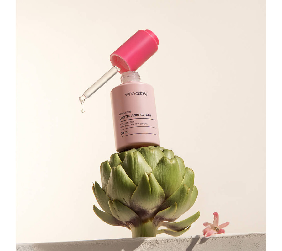 Незмивна сироватка-пілінг з молочною кислотою Gentle Peel Lactic Acid Serum Who Cares, 30 мл