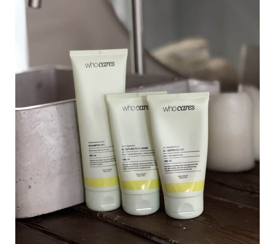 Набір засобів для волосся Set For Hair №1 Who Cares, shm/200  мл + h/cond/100  мл + h/mask/100  мл