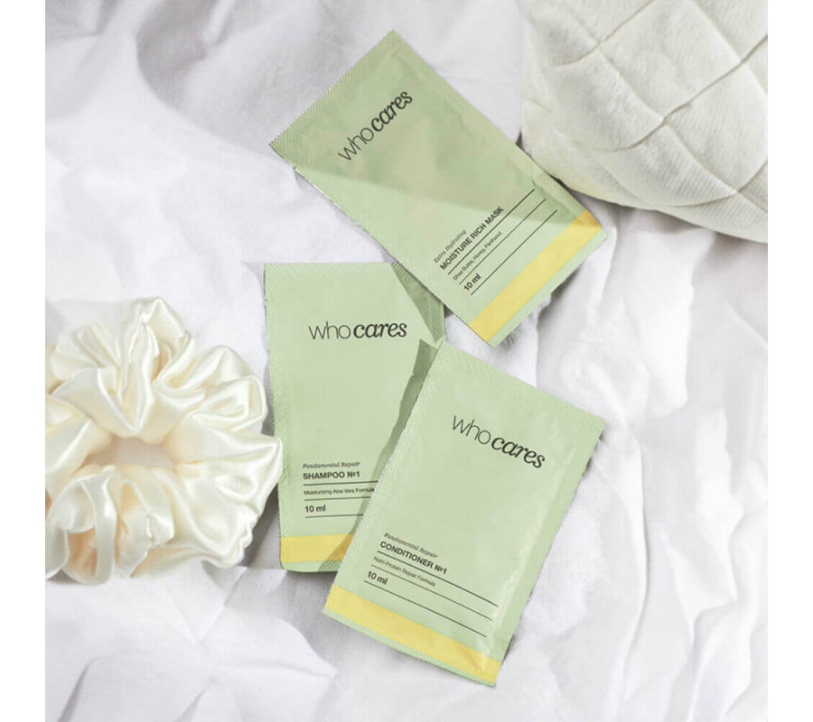 Набор миниатюр для сухих и поврежденных волос Tester Set Who Cares, 10  мл х 9