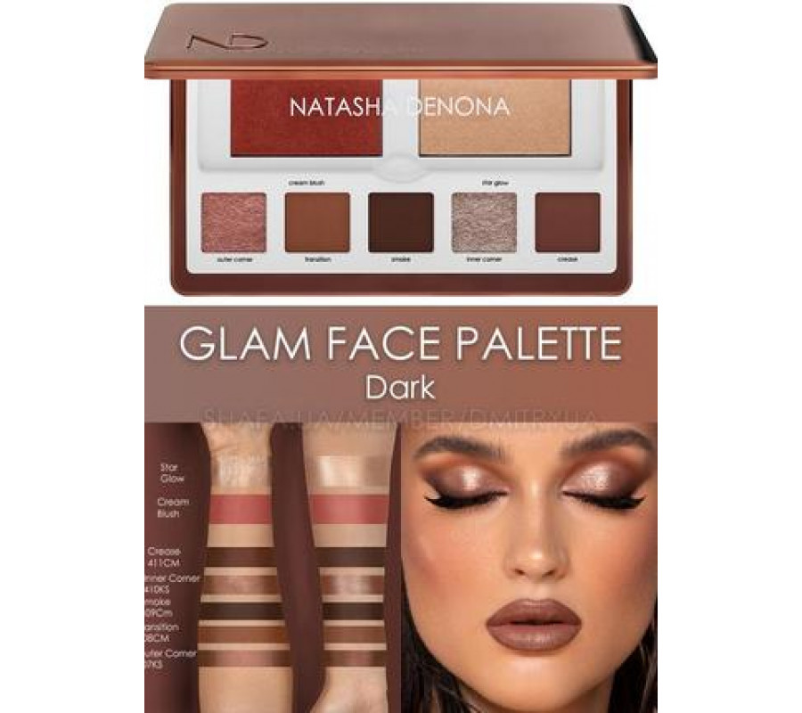 Natasha Denona палетка теней и румян Glam Face Palette 13 г — купить в Украине