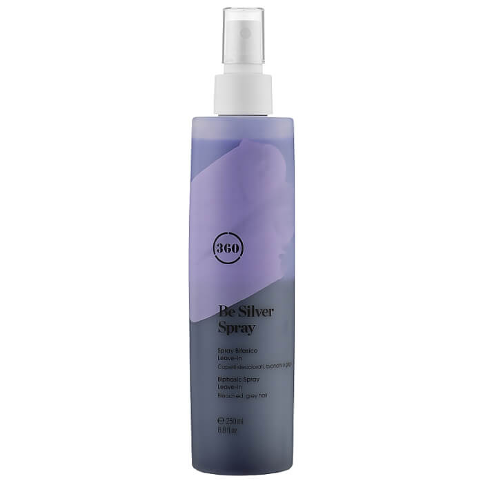 Незмивний засіб "Сріблястий блонд" з пантенолом і гідролізованим шовковим протеїном Spray 360 Be Silver, 250 м