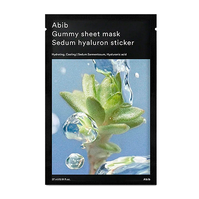 ABIB Gummy Sheet Mask Sedum Hyaluron Sticker — увлажняющая тканевая маска для лица с гиалуроновой кислотой