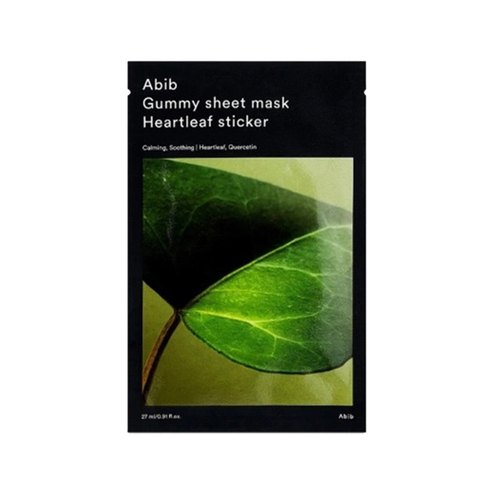 Abib Gummy Sheet Mask Heartleaf Sticker — заспокійлива тканинна маска для обличчя, 1 шт