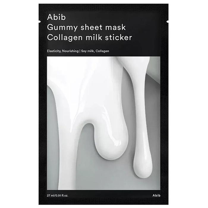 Зволожуюча тканинна маска із молочним протеїном Gummy Sheet Mask Collagen Milk Sticker Abib, 10 шт