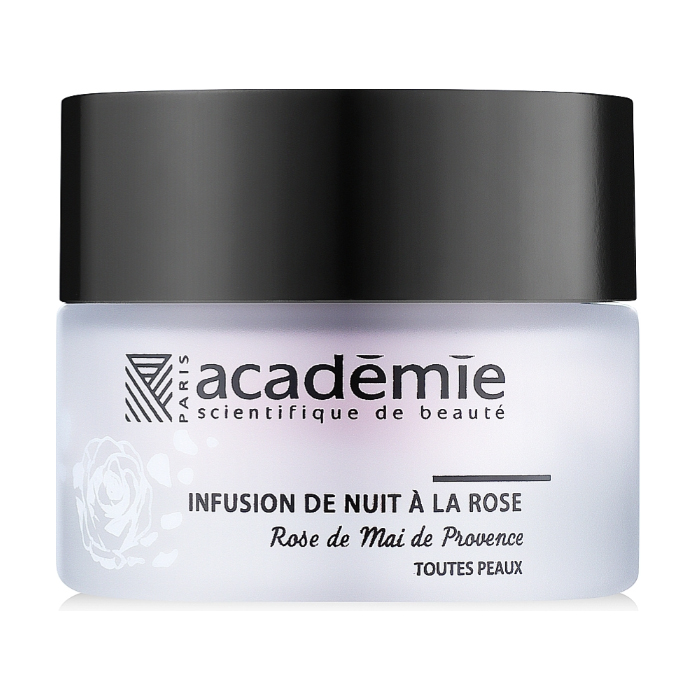 Нічний відновлювальний крем з екстрактом троянди "Трояндова інфузія" Night Infusion Rose Cream Academie, 30 мл