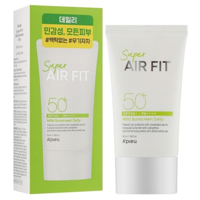 Солнцезащитный крем Super Air Fit Mild Sunscreen Daily SPF50+ PA++++ A'pieu, 50 мл