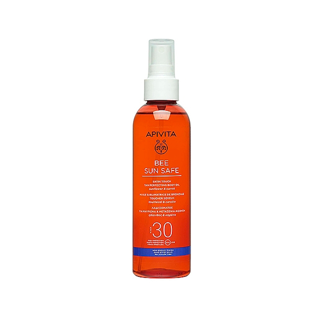 Apivita Олія для засмаги й шовковистості SPF30 Bee Sun Safe Satin Touch The Perfecting Body Oil SPF30, 200 мл