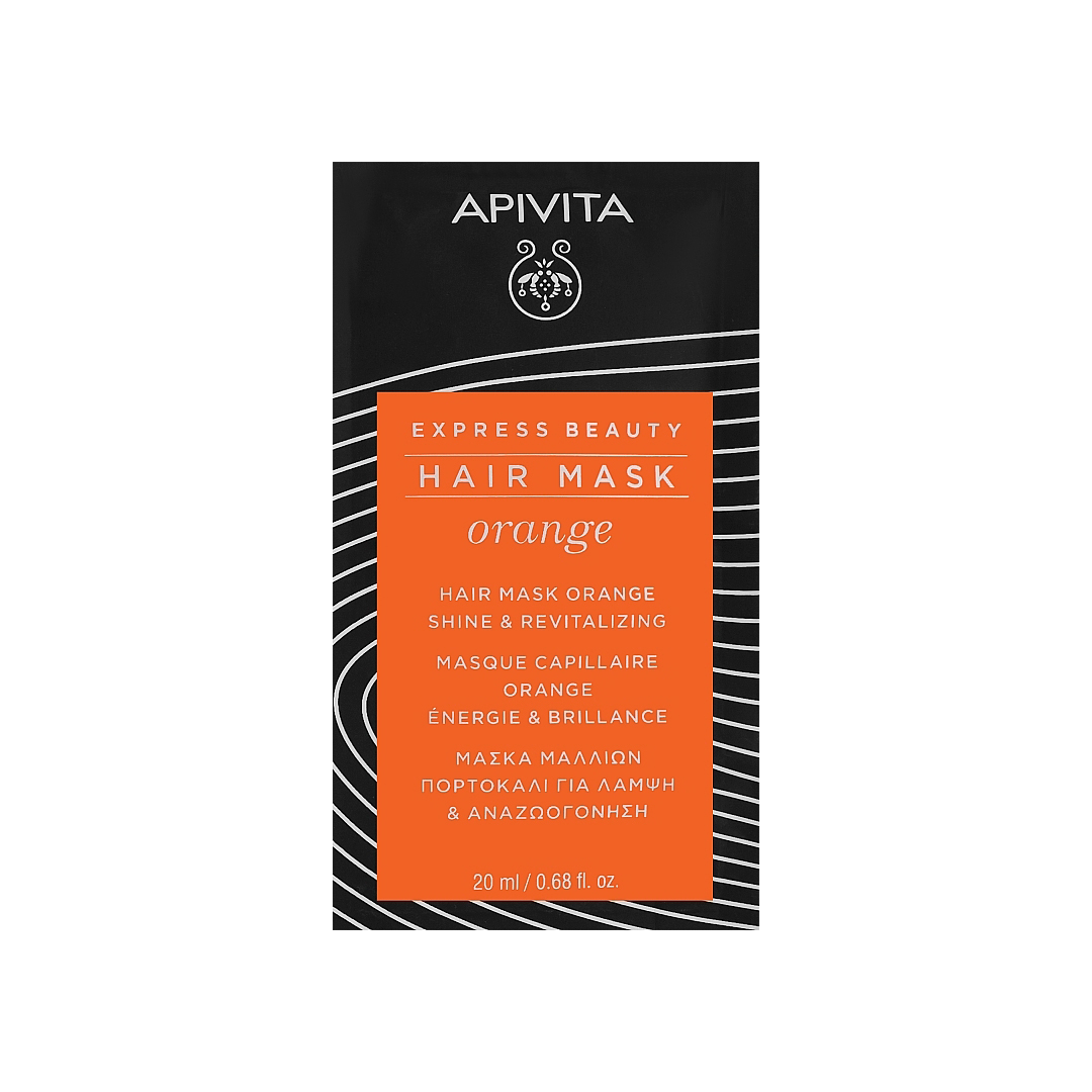 Apivita Маска відновлювальна з апельсином для блиску волосся Shine & Revitalizing Hair Mask With Orange, 20 мл