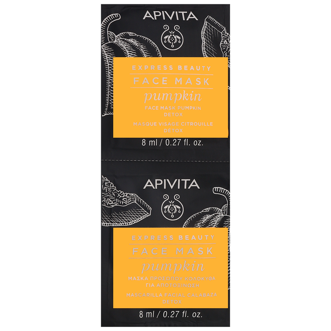 Apivita Маска для детксикации, с тыквой Pumpkin Detox Mask, 2x8 мл