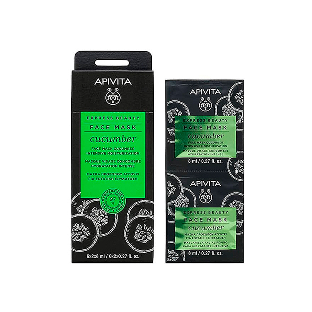 Apivita Интенсивно увлажняющая маска с огурцом Intensive Hydration Mask, 2x8 мл