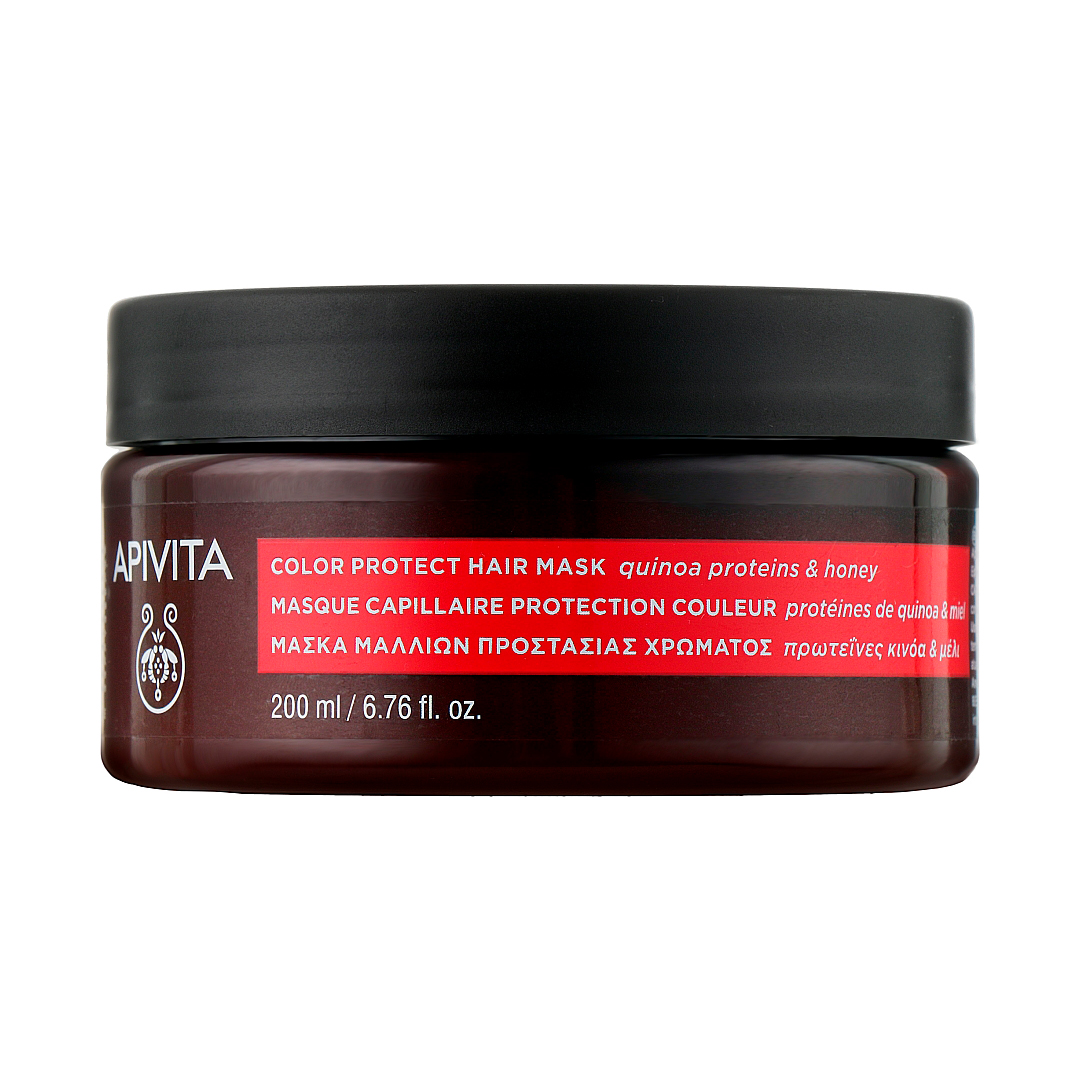 Apivita Маска для фарбованого волосся "Захист кольору з соняхом і медом" Color Protection Hair Mask With Hunfl