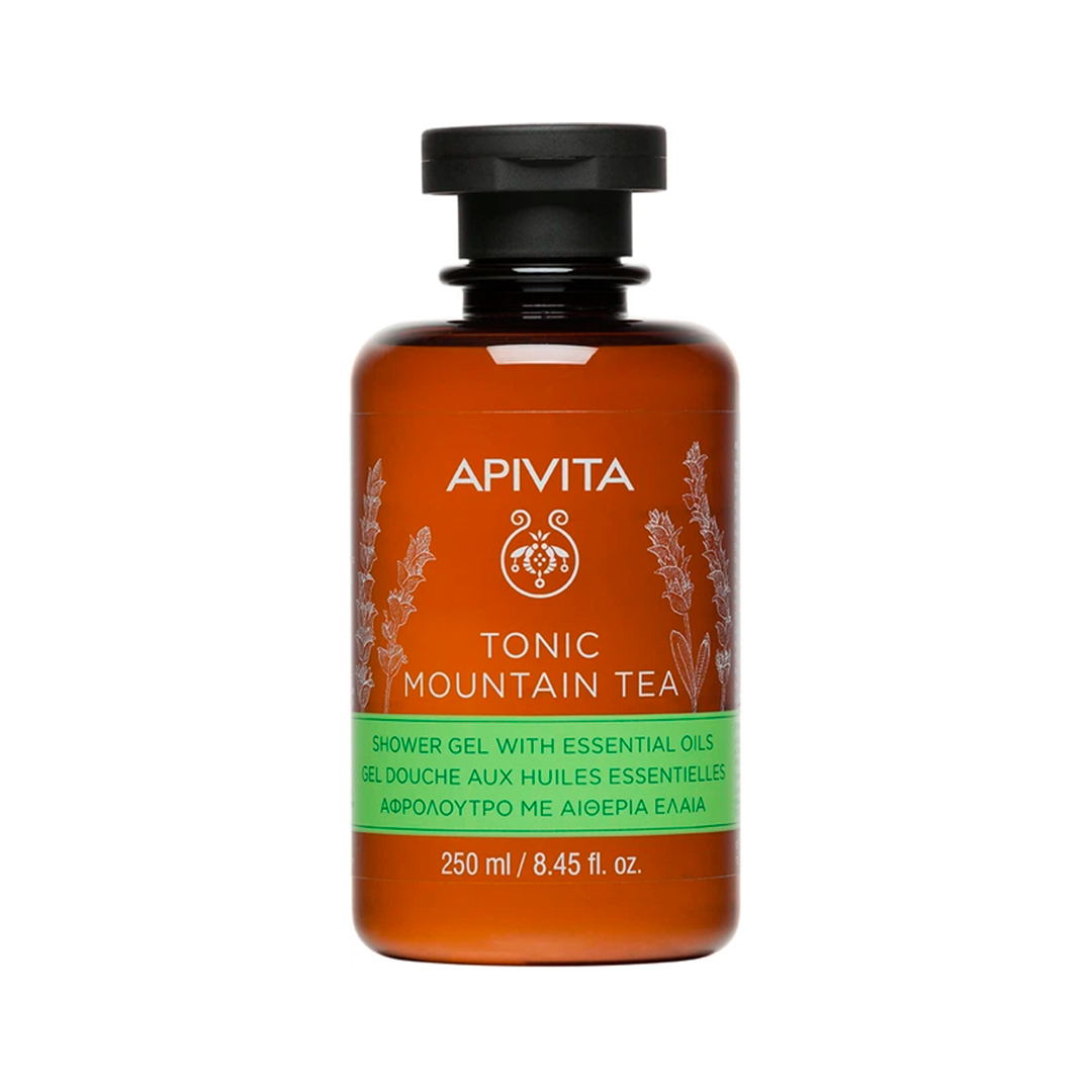 Apivita Гель для душу "Гірський чай" з ефірними оліями Tonic Mountain Tea Shower Gel with Essential Oils, 250