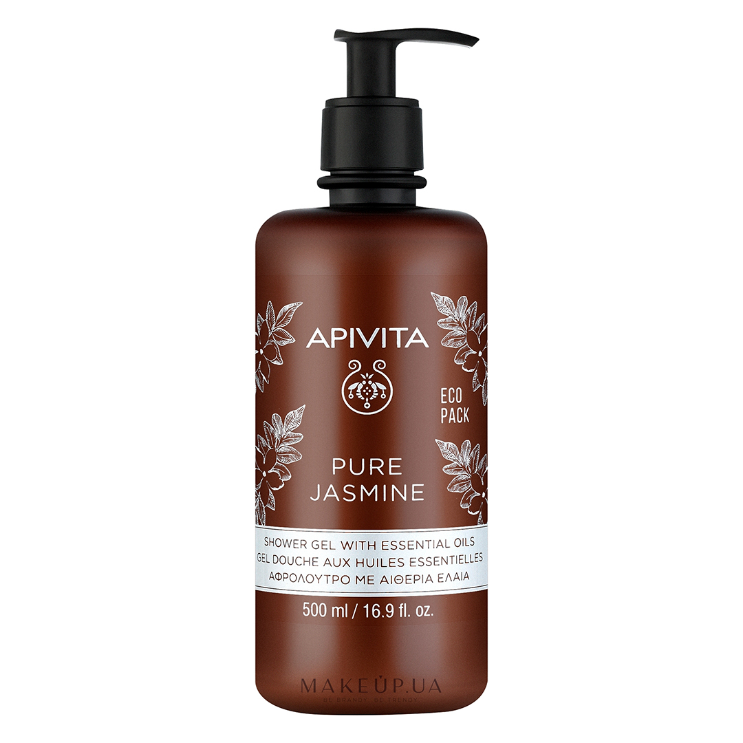 Apivita Гель для душу натуральний жасмин з ефірними маслами Pure Jasmine Showergel with Essential Oils, 500 мл