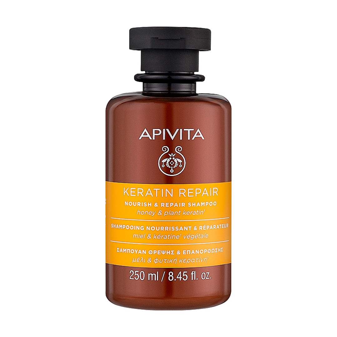 Apivita Живильний і відновлювальний шампунь з медом і рослинним кератином Keratin Repair Nourish & Repair Sham