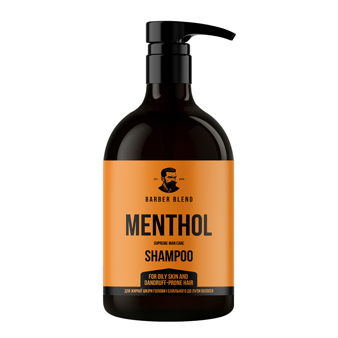 Barber Blend Menthol — шампунь для жирної шкіри голови й волосся, схильного до лупи, 500 мл