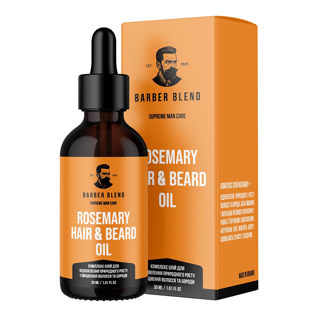 Barber Blend Rosemary Hair & Bear — комплекс олій для росту і зміцнення волосся та бороди, 30 мл