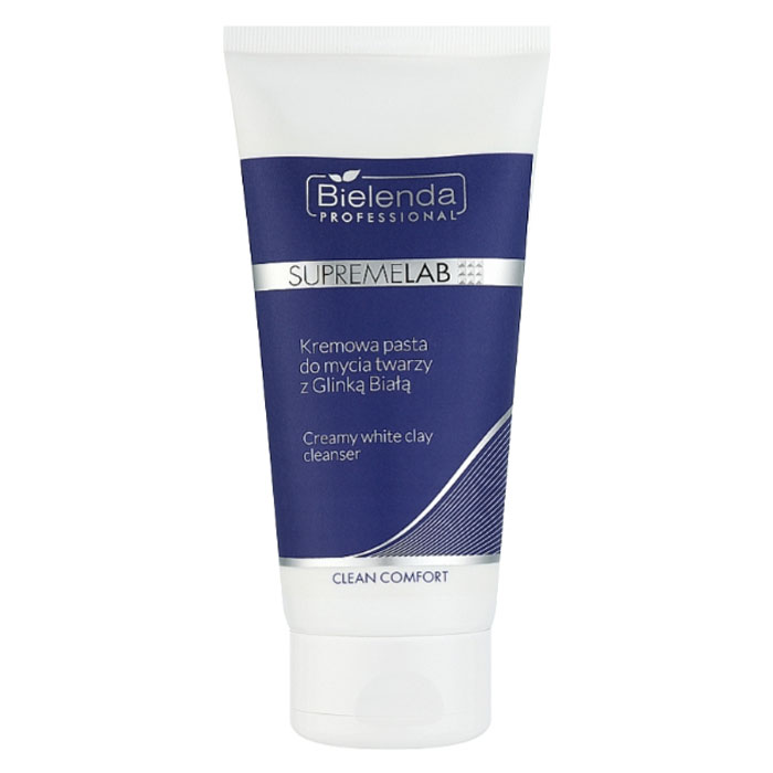 IS Supremelab Clean Comfort, Крем-паста для вмивання обличчя з білою глиною Bielenda professional, 150г