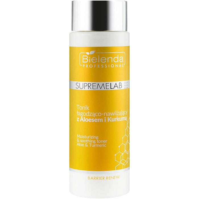 IS Supremelab Barrier Renew Заспокійливий та зволожуючий тонік з алое вера та куркумою Bielenda professional,