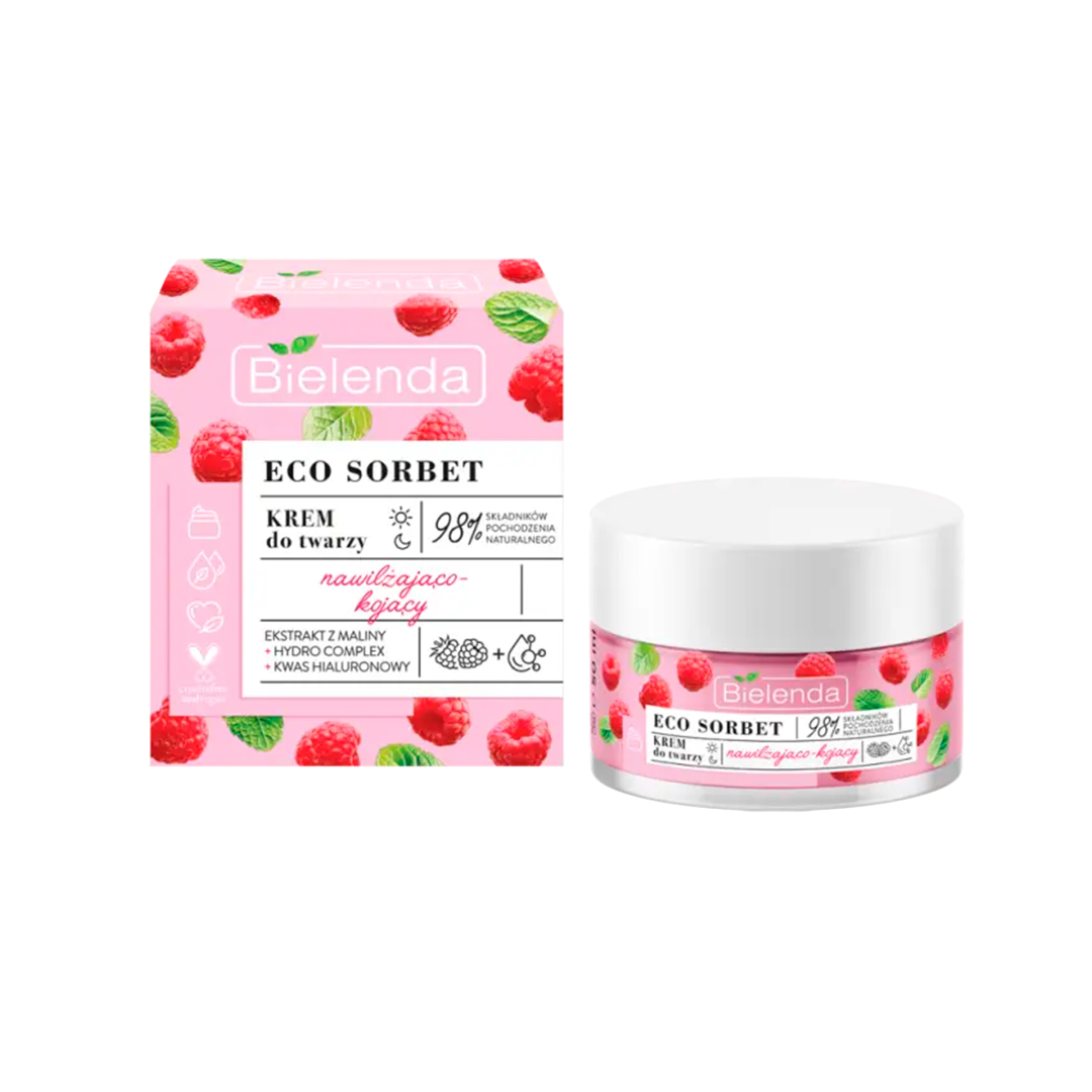 Bielenda Крем для обличчя Eco Sorbet Малина зволожуючий та заспокійливий, 50 мл