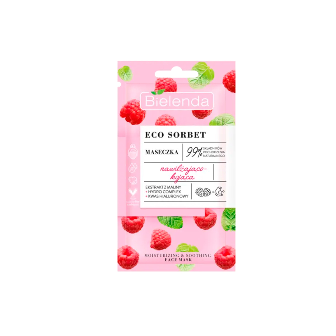 Bielenda Маска для лица Eco Sorbet Малина увлажняющая и успокаивающая, 8 г