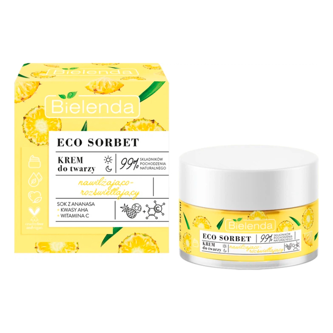 Bielenda Крем для обличчя Eco Sorbet Ананас зволожуючий та освітлюючий, 50 мл