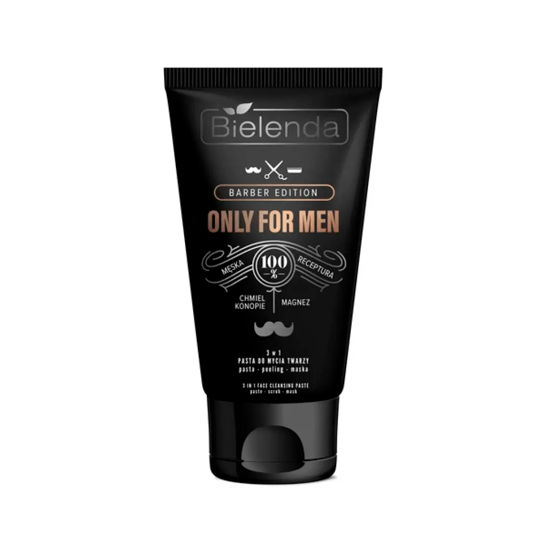 Bielenda Паста для очищения лица 3 в 1 паста, пилинг, маска Only For Men Barber Edition, 150 г