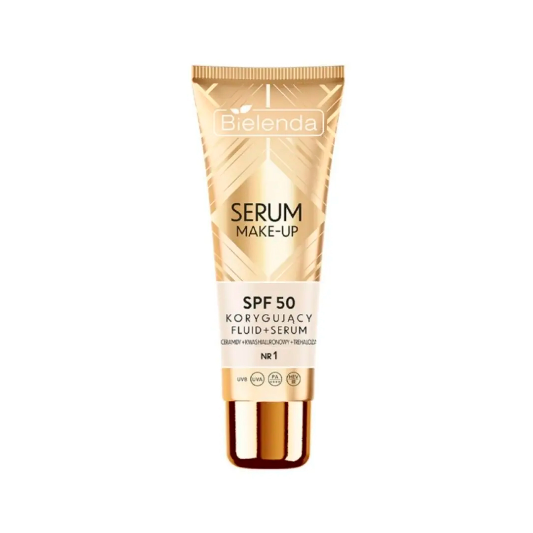 Bielenda Коригувальний флюїд-сироватка SPF 50 Serum Make-up для всіх типів шкіри, відтінок № 1, 30 г