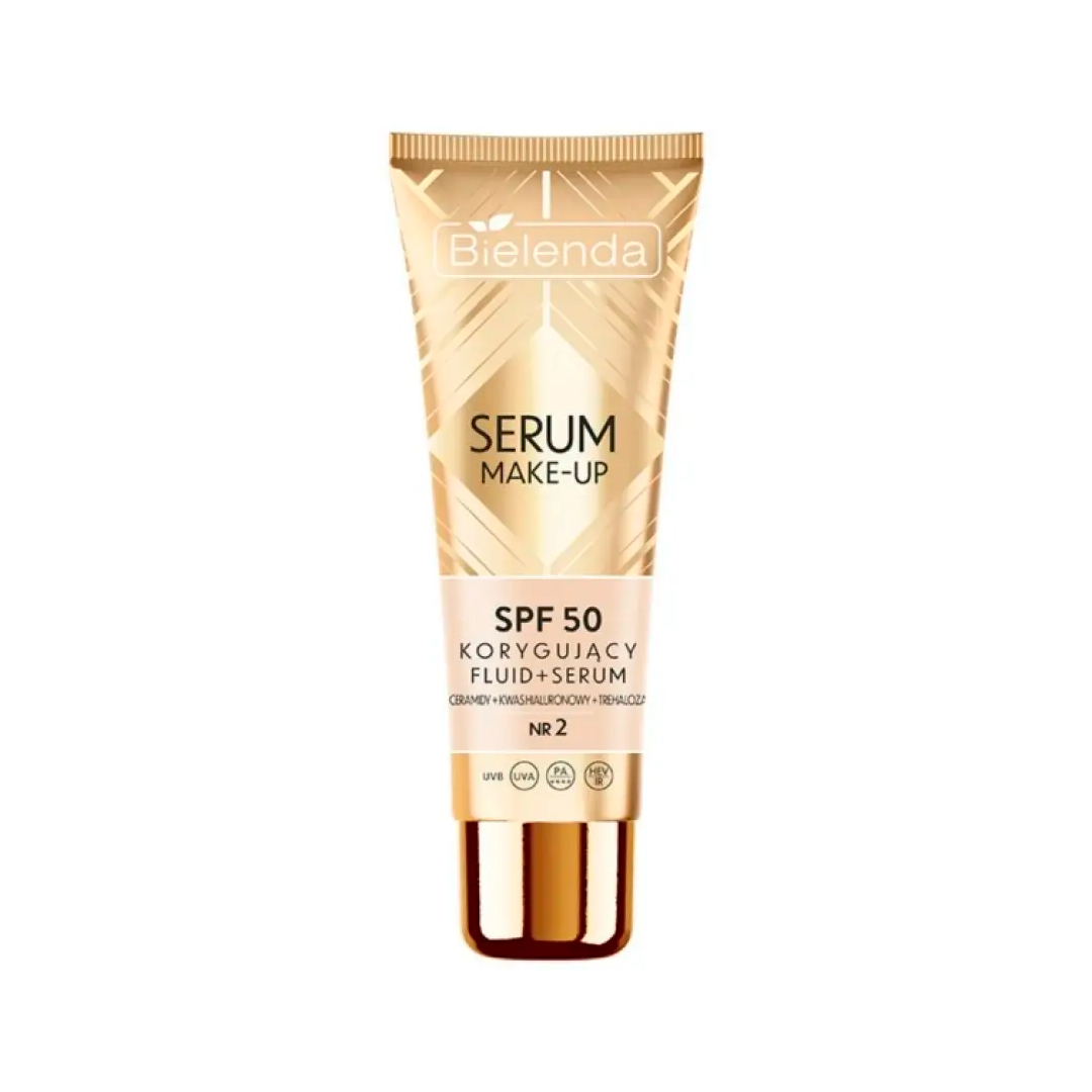 Bielenda Коригувальний флюїд-сироватка SPF 50 Serum Make-up для всіх типів шкіри, відтінок № 2, 30 г