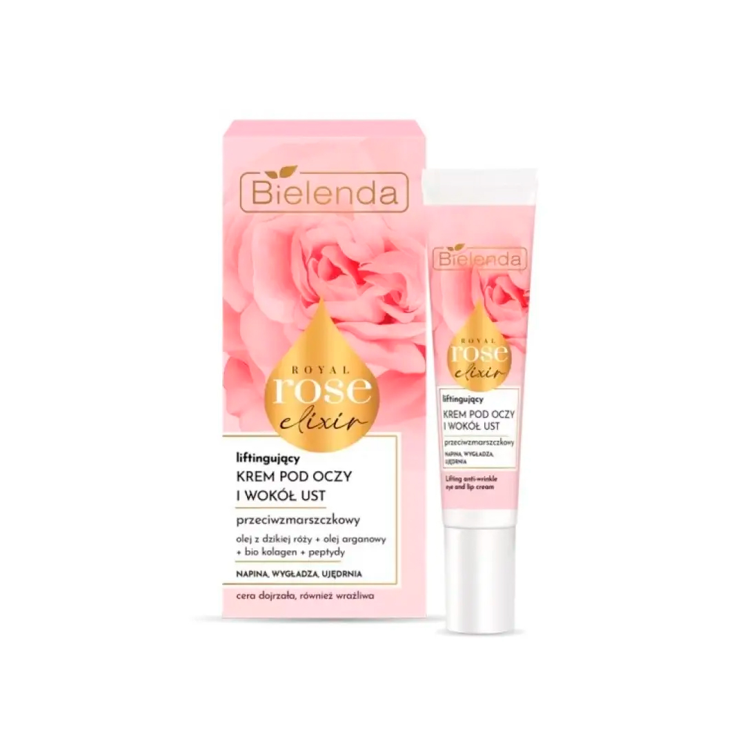 Bielenda Крем-ліфтинг проти зморшок під очима та навколо губ ROYAL ROSE ELIXIR, 15 мл