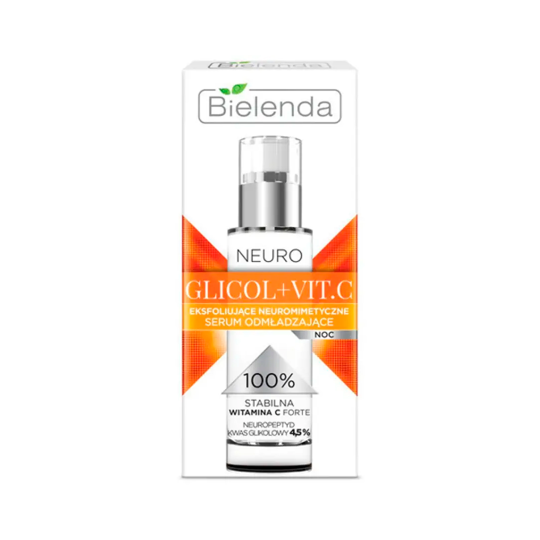 Bielenda Сироватка для обличчя Neuro Glicol, Vit. C відлущувальна нейроміметична нічна омолоджуюча, 30 мл