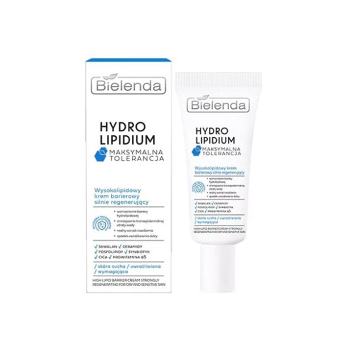 HYDROLIPIDUM MAXIMUM TOLERANCE Високоліпідний бар'єрний крем сильно регенеруючий Bielenda, 50 мл