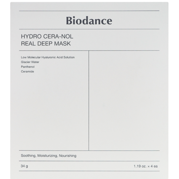 Гідрогелева маска з керамідами та пантенолом Hydro Cera-Nol Real Deep Sheet Mask Biodance, 4x34 г