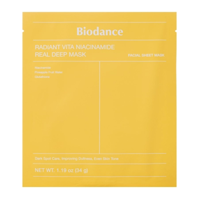 Гідрогелева маска з ніацинамідом Radiant Vita Niacinamide Real Deep Mask Biodance, 19 г