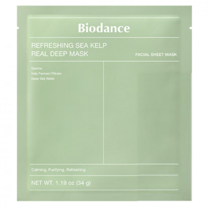 Гідрогелева маска з морською ламінарією Refreshing Sea Kelp Real Deep Mask Biodance, 19 г