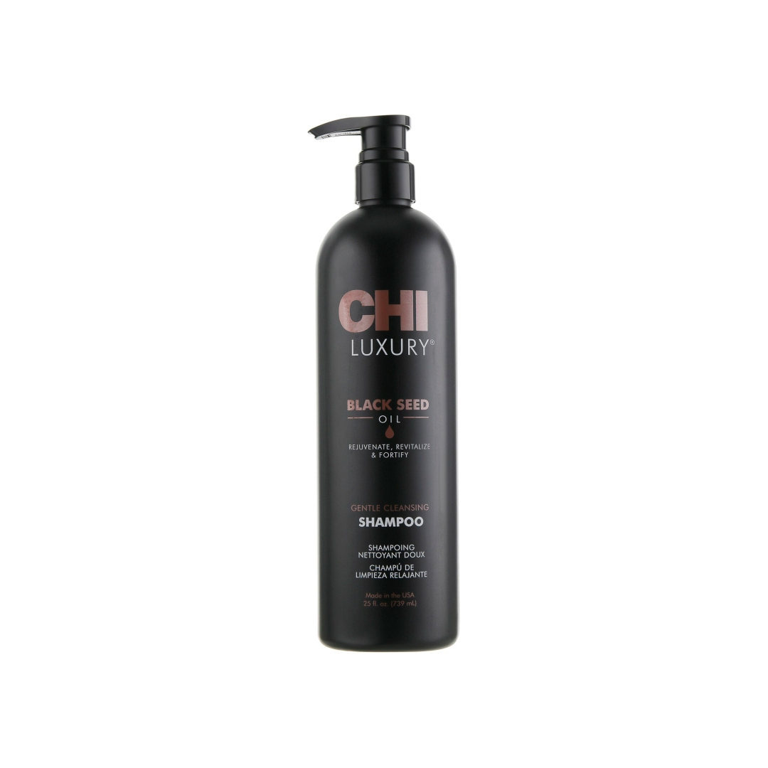 CHI Luxury BLK Gentle Cleansing Shampoo — очищающий шампунь с маслом черного тмина, 739 мл