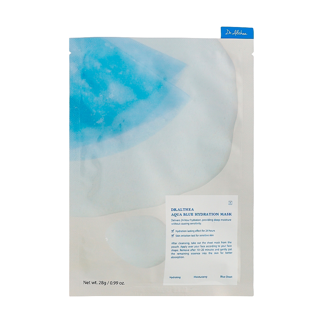 Dr. Althea Тканинна маска для обличчя зволожувальна з азуленом та агавою Aqua Blue Hydration Mask, 28 г