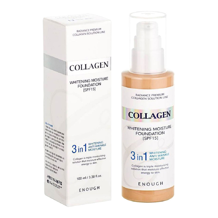 Тональний крем 3в1 з колагеном 3in1 Collagen Whitening Moisture Foundation SPF 15 №21  Enough, 100 мл