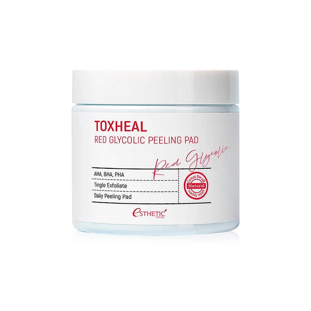 Esthetic House Очистительные диски Toxheal Red Glycolic Peeling Pad, 100шт