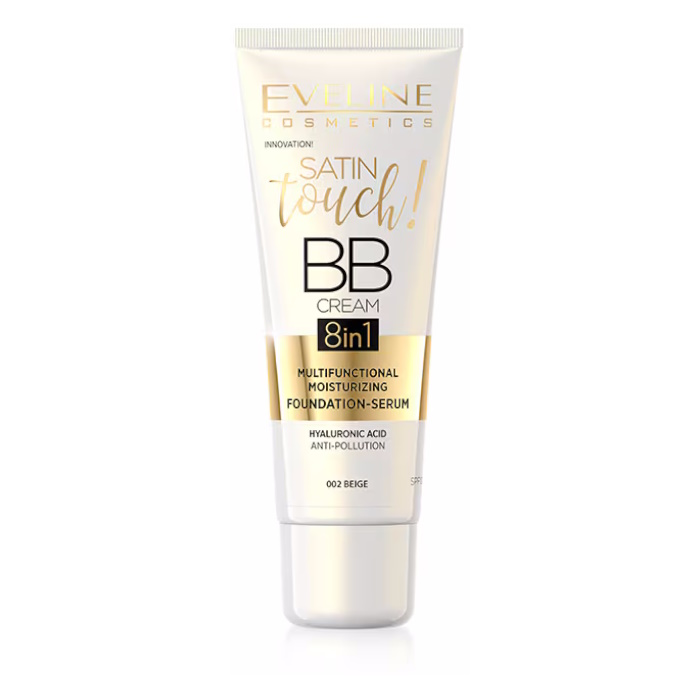 Багатофункціональний тональний крем  8in1 Satin Touch BB Cream SPF10 Eveline Cosmetics 002 - Beige, 30 мл