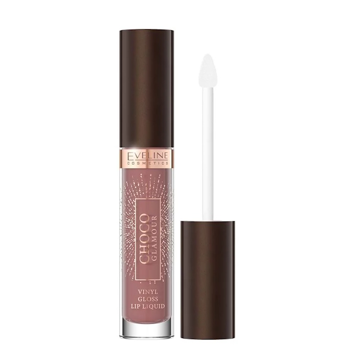 Блиск для губ Choco Glamour Vinyl Gloss Lip Liquid Eveline Cosmetics 03 - Toffe Chocolate, 4.5 мл