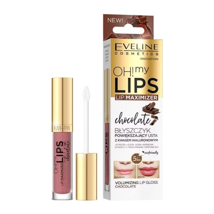 Блиск для губ з ефектом збільшення "Шоколад" OH! My Lips Lip Maximizer Chocolate Eveline Cosmetics , 4.5 мл