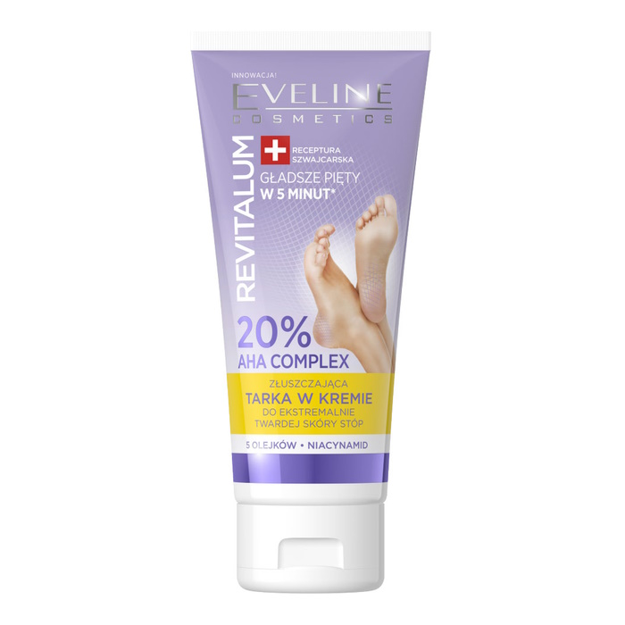 Отшелушивающий крем для очень сухой кожи стоп Revitalum 20% AHA Complex Eveline Cosmetics, 75 мл