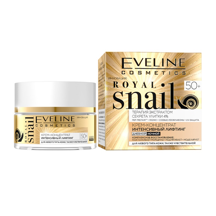 Крем для обличчя з ліфтинг-ефектом Royal Snail 50+ Eveline Cosmetics, 50 мл